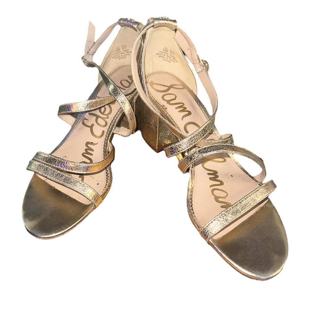 Sam Edelman gold strappy heels